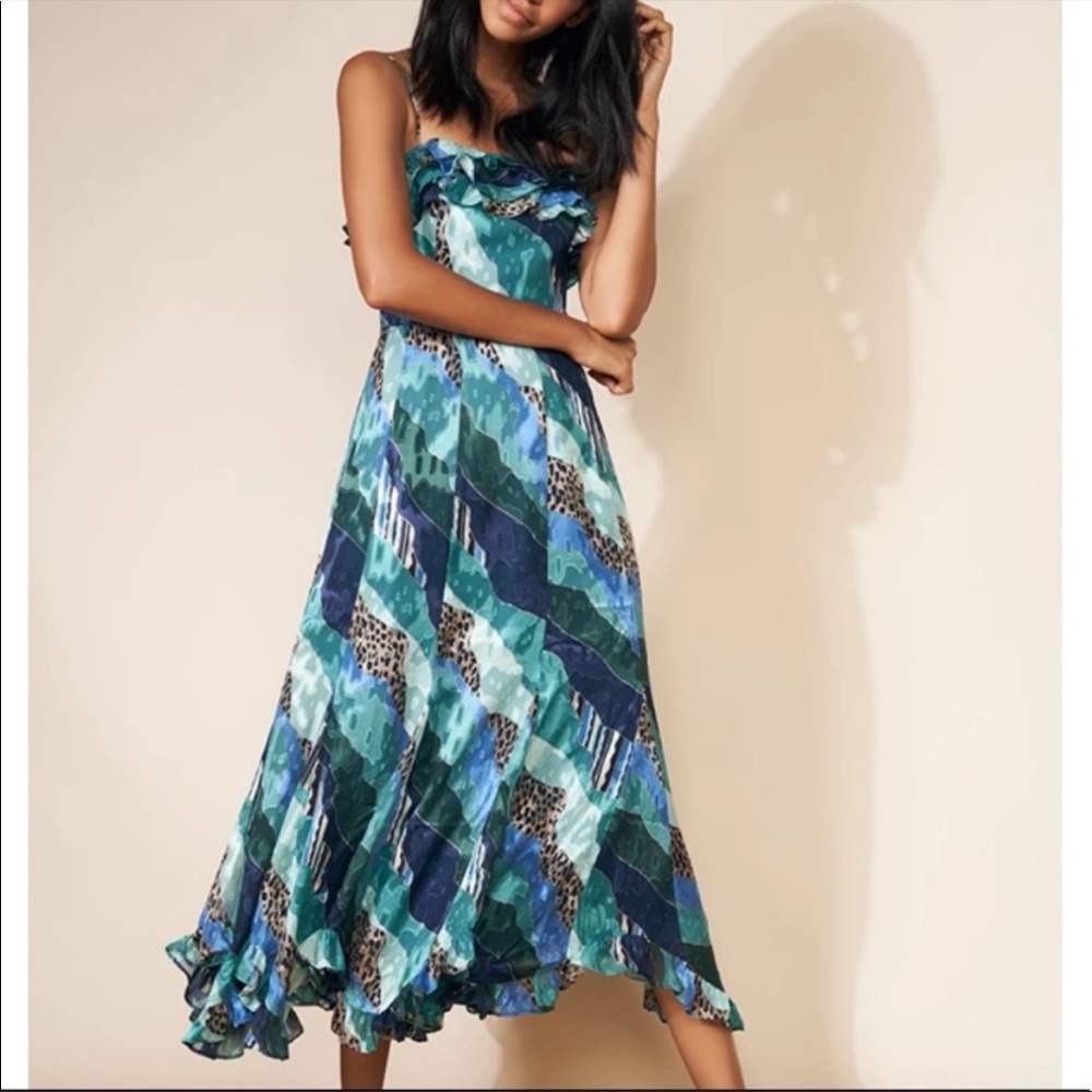 Anthropologie Hutch Ondine Ruffled Maxi Dress